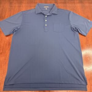 Peter Millar Summer Comfort Polo Front Pocket Mens XL Navy Blue Golf Performance